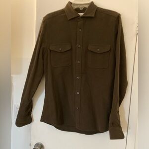 Men’s REISS Brown Cotton Flannel Shirt Jacket M slimmer fit